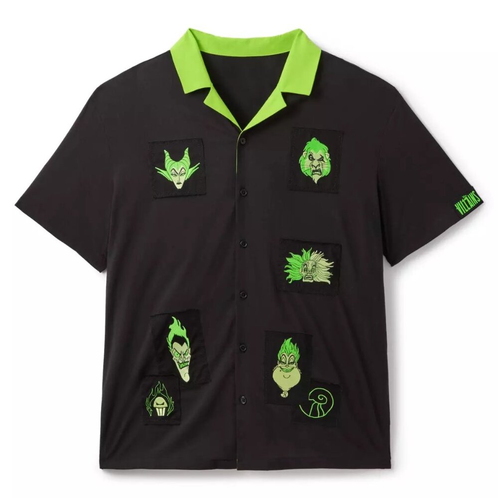 Disney Villains Glow-in-the-Dark Woven Shirt for Men by Our Universe XXL - Picture 2 of 6